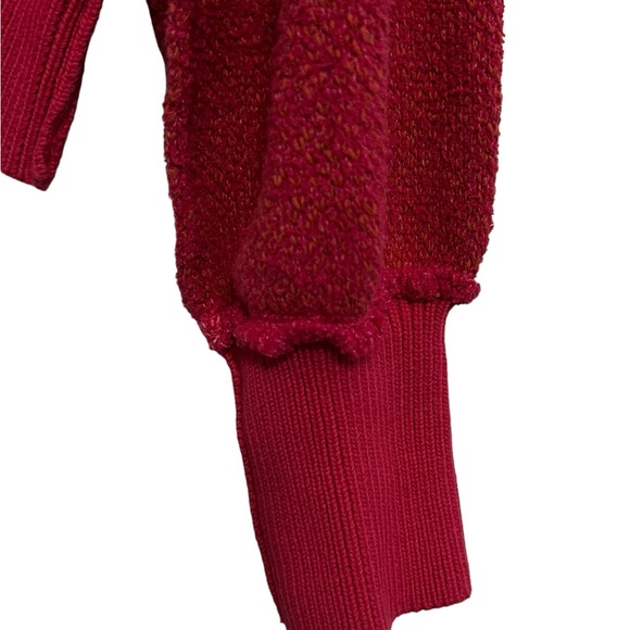 Free People Women’s Riptide Bishop Sleeves V-Neck Sweater. - Picture 7 of 11